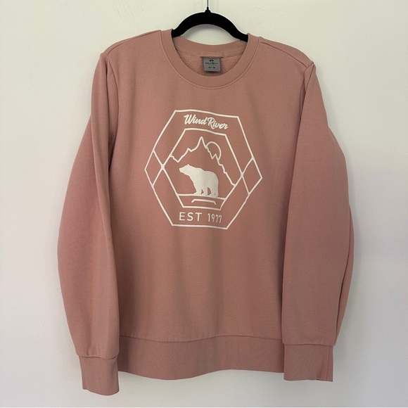 Wind River Women’s Pink Crewneck Sweatshirt – Mountain & Bear Graphic, Size M - Picture 1 of 8